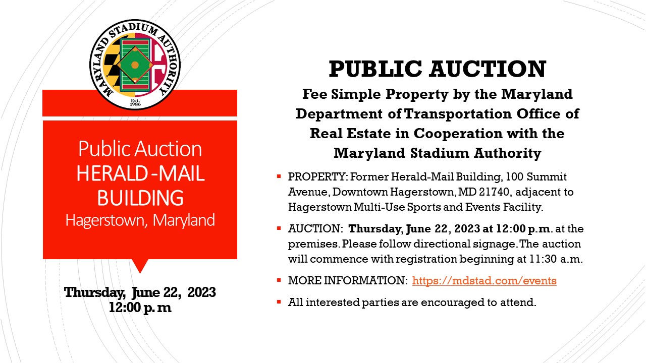 Public Auction of Fee Simple Property by the Maryland Department of